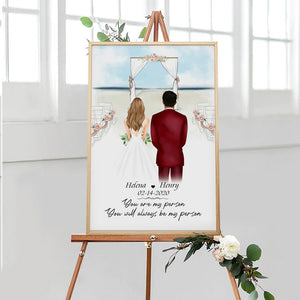 You Are My Person, Beach, Personalized Couple Wedding Poster, Anniversary Gifts, Custom Gifts