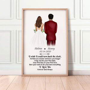 Turn Back The Clock Love You Forever and Always, Personalized Couple Wedding Poster, Anniversary Gift, Custom Gift