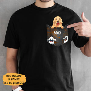 Pocket Custom T Shirts, Scary Ghosts, Personalized Gifts for Dog Lovers