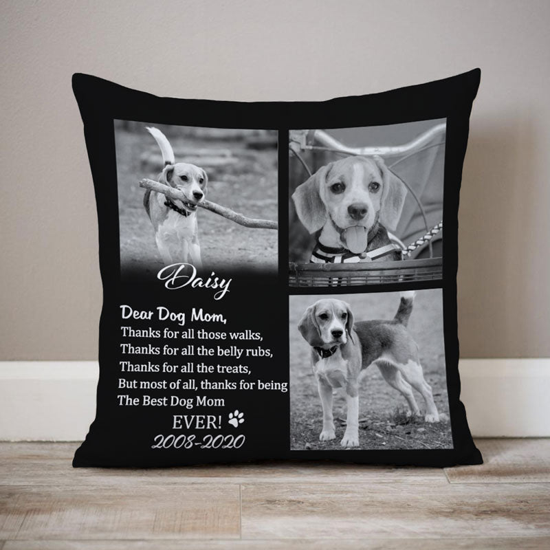 Thanks For All Those Walks, Memorial Pillow, Personalized Pillows, Custom Gift for Dog Lovers