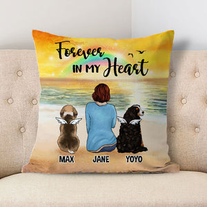 Forever In My Heart, Dog Memorial Pillow, Personalized Pillows, Custom Gift for Dog Lovers