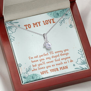 I'm Not Perfect But I Love You, Personalized Message Card Jewelry, Valentine's Day Gift For Her