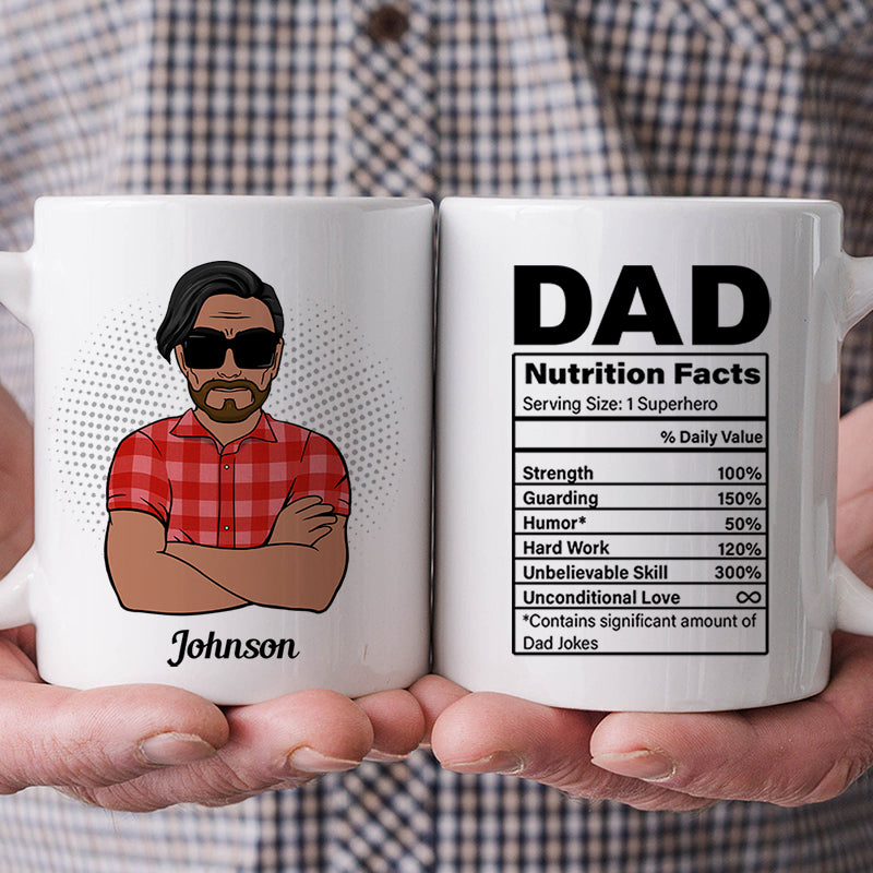 Dad Nutrition Facts, Personalized Funny Mug, Gift For Dad