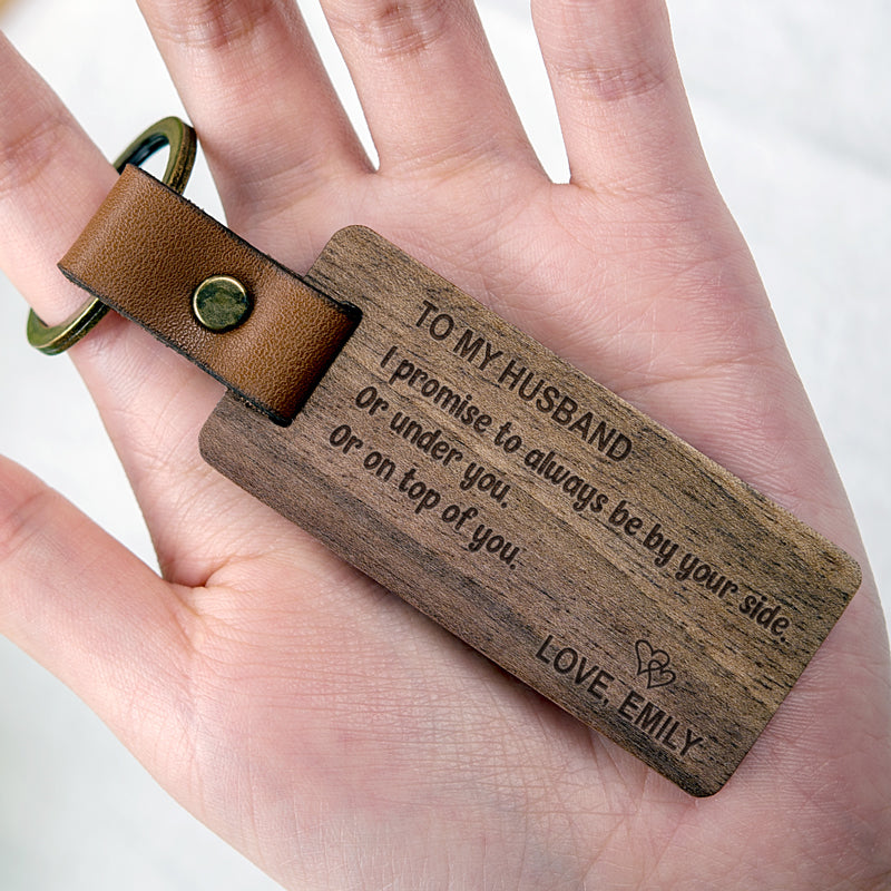 Personalized Engraved Wood Keychain, Valentine Gifts For Him