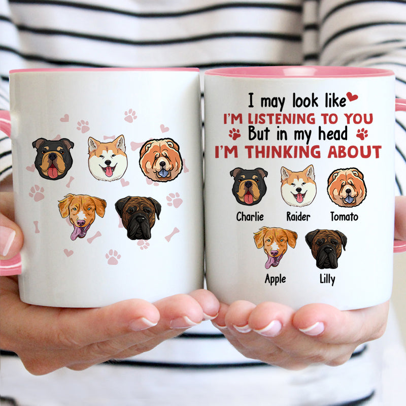 I Look Like I'm Listening To You, Customized Coffee Accent Mug, Personalized Gift for Dog Lovers