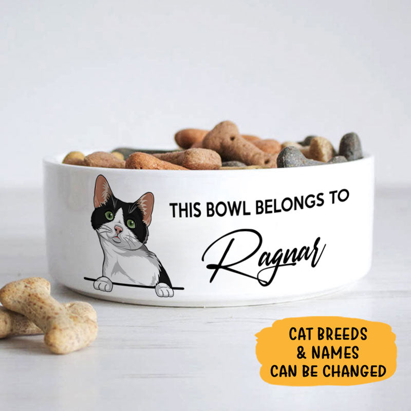 Personalized Custom Cat Bowls, This Bowl Belongs To, Gift for Cat Lovers