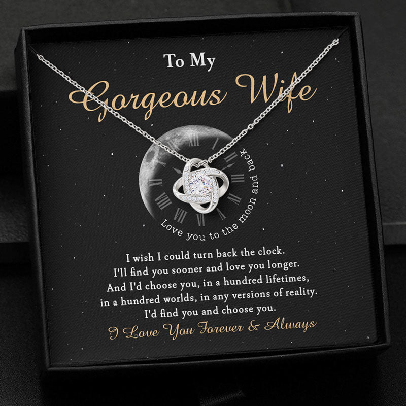 Love You To The Moon And Back, Personalized Luxury Necklace, Message Card Jewelry, Gift For Her