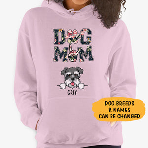 Dog Mom, Floral, Personalized Custom Hoodie, Sweater, T shirts, Christmas Gifts for Dog Lovers