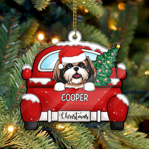 Personalized Christmas and Dogs, Christmas Shaped Ornament, Custom Gift for Dog Lovers