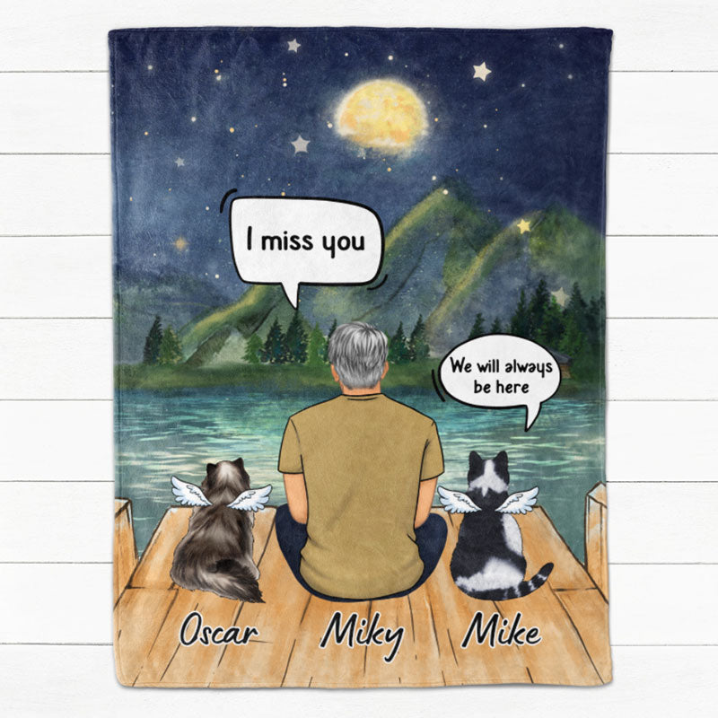 I Still Talk About You I Miss You Conversation, Memorial Gifts For Cat Lovers, Personalized Blanket