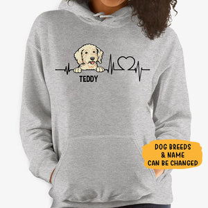 Heartbeat, Dog Personalized Custom Hoodie, Sweater, T shirts