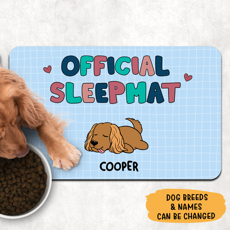 Official Sleepmat Pet Placemats, Personalized Pet Food Mat, Gifts For Dog Lovers