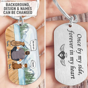 Once By My Side, Personalized Keychain, Memorial Conversation, Gift For Dog Lover