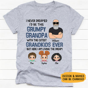 Grumpy Grandpa With Cutest Grandkids, Personalized Father's Day Shirt, Custom Gifts For Grandpa