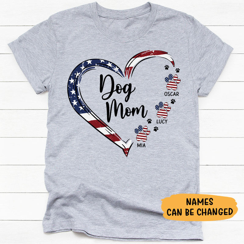 Dog Mom, 4th Of July, Gift For Dog Lover, Custom Shirt For Dog Lovers, Personalized Gifts