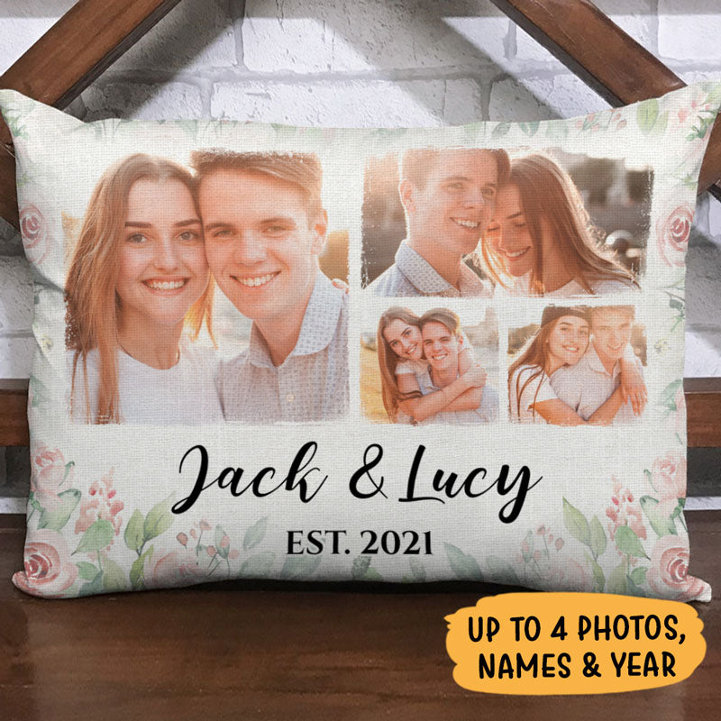 Couple Photo Collage Pillow, Personalized Pillows, Custom Gift For Couples (Insert Included)