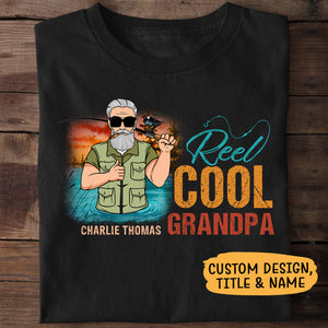 Reel Cool Grandpa or Papa Old Man, Fishing Shirt, Personalized Father's Day Shirt