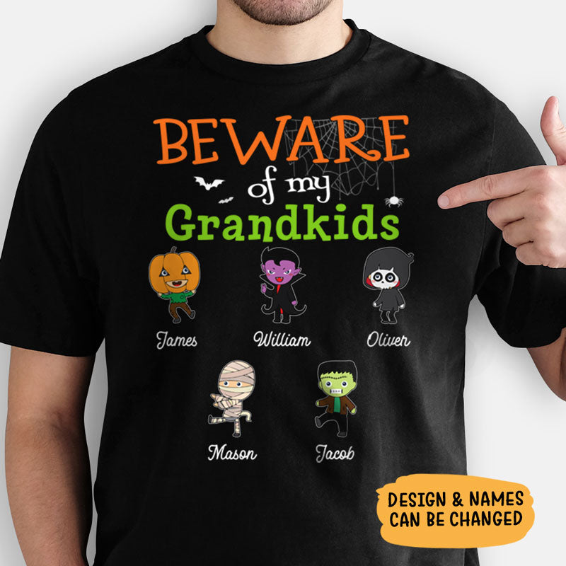 Beware Of My Grandkid, Halloween, Custom Shirt, Sweater, Hoodie, Personalized Family Gift