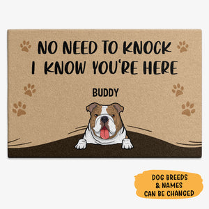 No Need To Knock Doormat, Gift For Dog Lovers, Personalized Doormat, New Home Gift