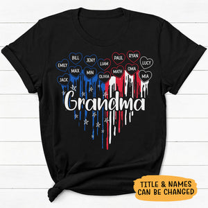 Custom Title Melting Heart, July 4th, Personalized Shirt, Family Gifts