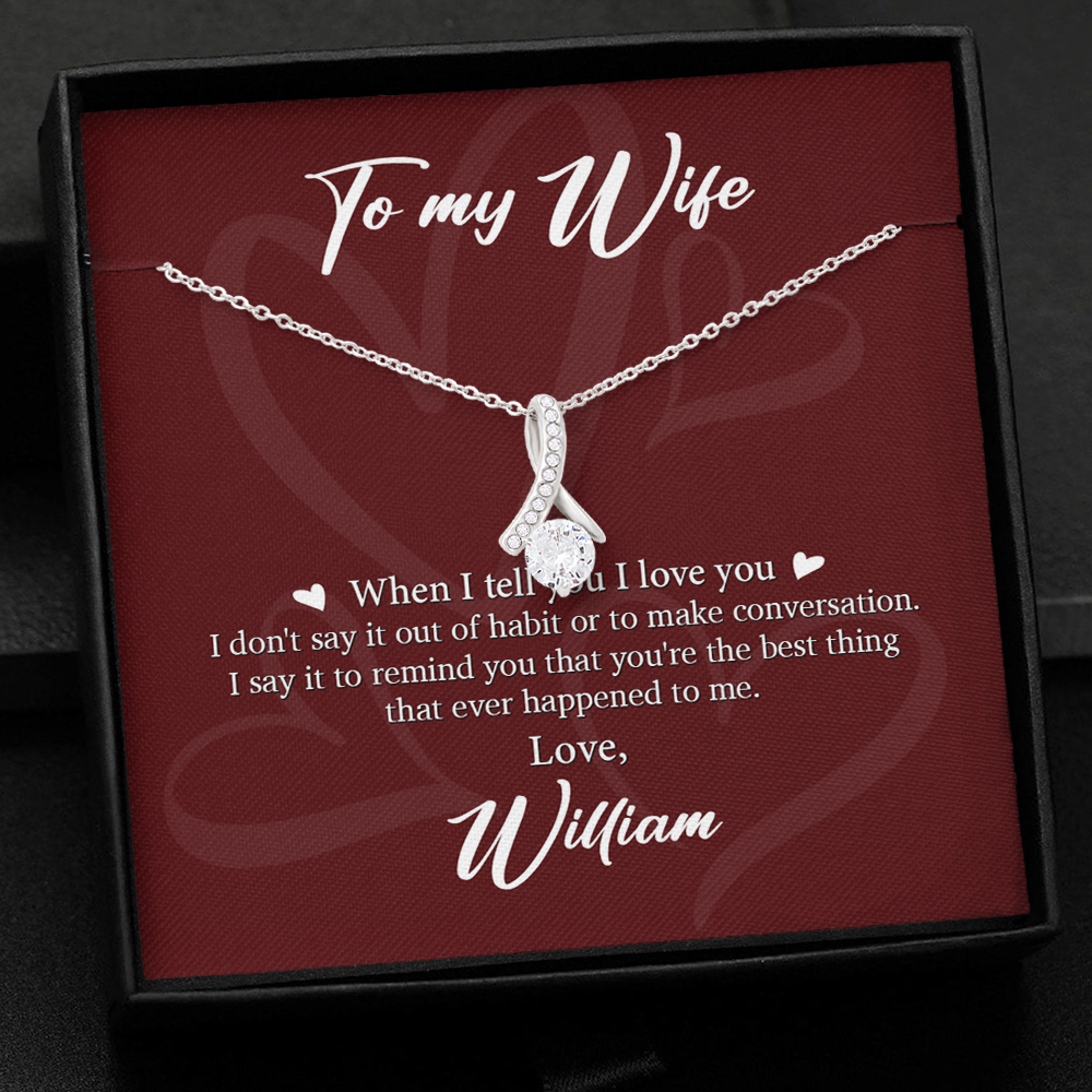 When I Tell You I Love You, Personalized Luxury Necklace, Message Card Jewelry, Gifts For Her