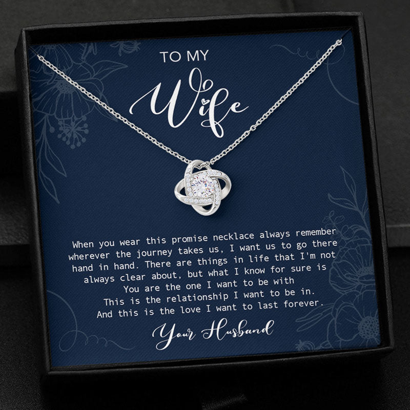 When You Wear Promise Necklace, Personalized Luxury Necklace, Message Card Jewelry, Gift For Her