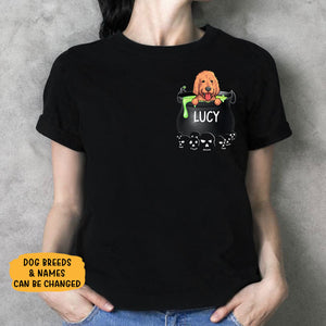 Pocket Custom T Shirts, Halloween Pot, Personalized Gifts for Dog Lovers