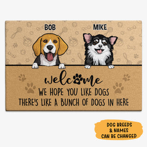 We Hope You Like Dogs, Gift For Dog Lovers, Personalized Doormat, New Home Gift