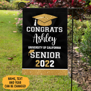 Congrats Graduation Pattern Flag, Personalized Garden Flags, Graduation Gifts