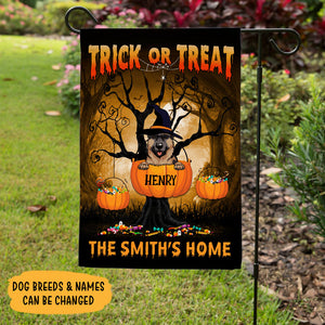 Dog Trick Or Treat, Personalized Garden Flags, Halloween Decoration For Dog Lovers