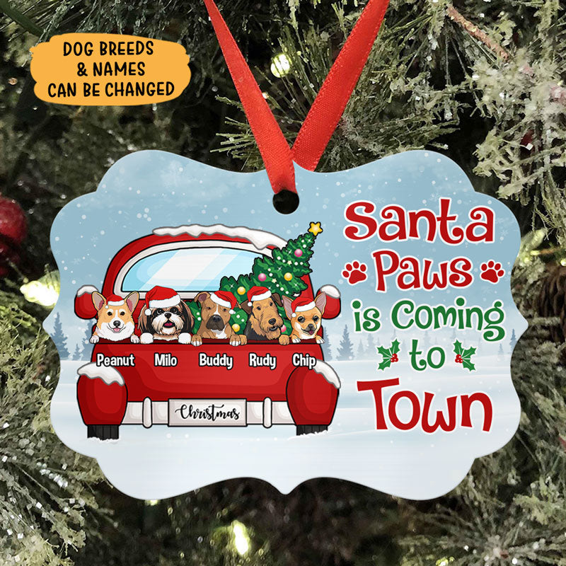 Santa Paws, Personalized Aluminium Ornaments, Custom Holiday Gift For Dog Lovers