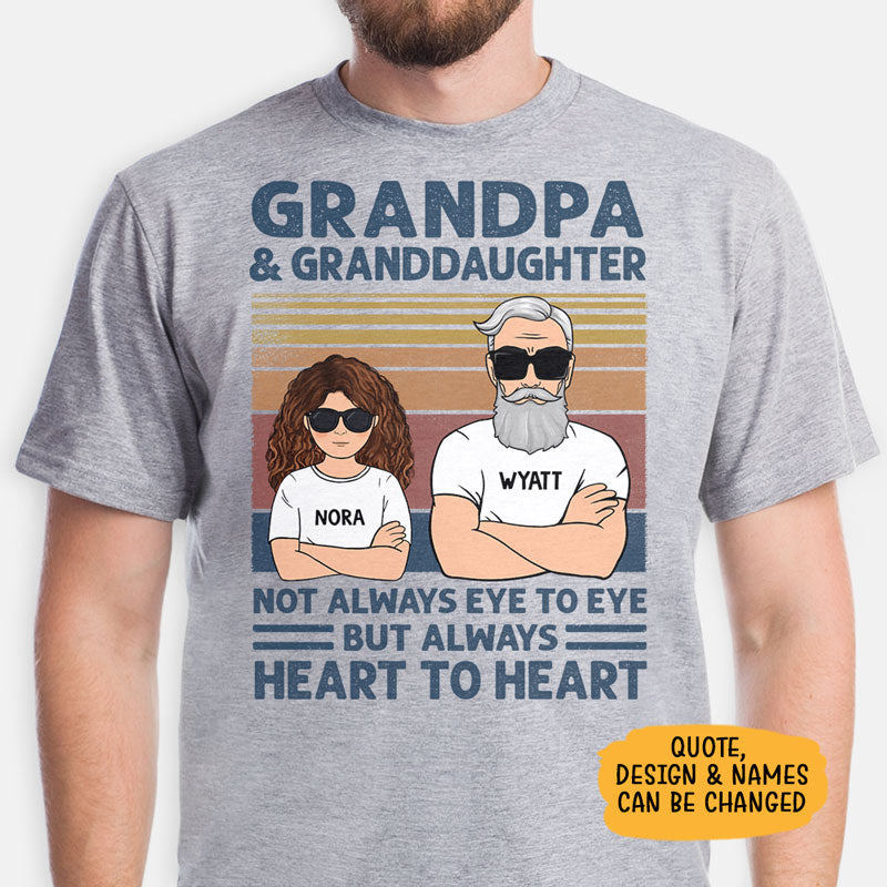 Custom Grandpa and Granddaughter Kid Quote, Personalized Shirt, Gifts for Grandpa and Granddaughter