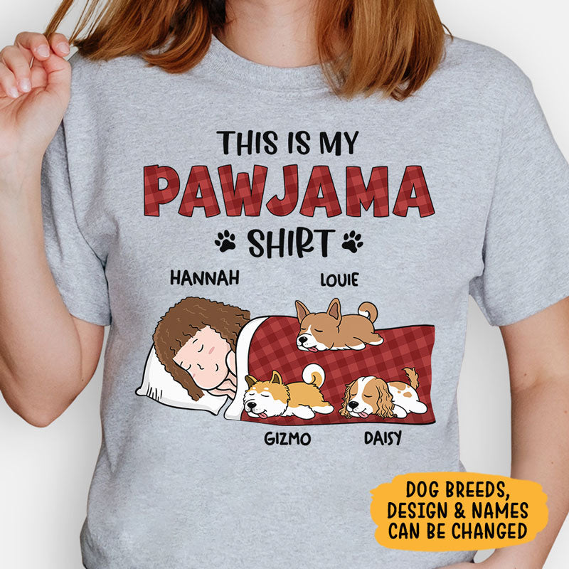 This Is My Pawjama Shirt Red Plaid Pattern, Personalized Shirt, Custom Gifts For Dog Lovers