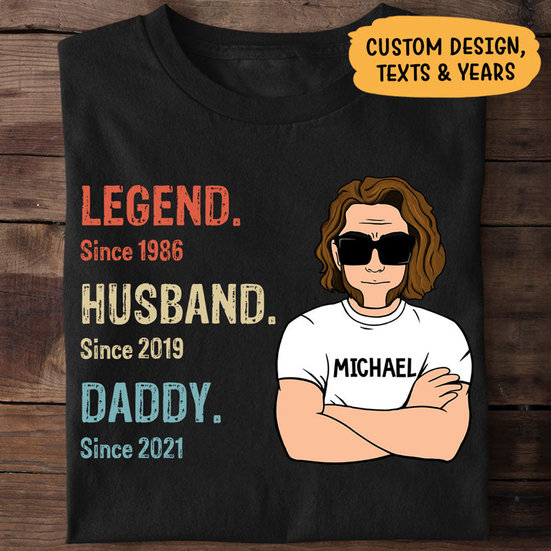 Vintage Legend Husband Daddy Since Years Man, Personalized Father's Day Shirt