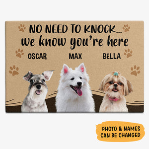 No Need To Knock, Custom Photo Doormat, Gift For Pet Lovers, Personalized Doormat, New Home Gift