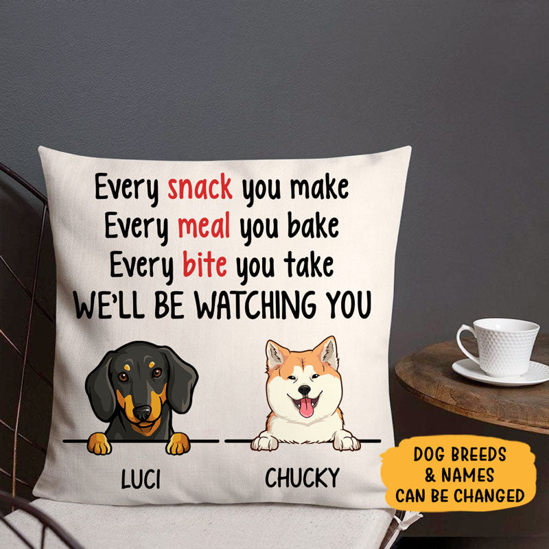 Snack Meal Bite, Personalized Pillows, Custom Gift for Dog Lovers