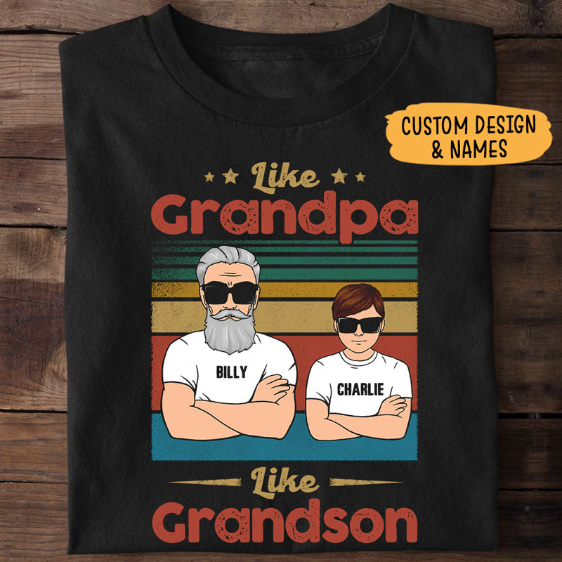 Like Grandpa Like Grandson, Custom Shirt, Personalized Father's Day Gifts