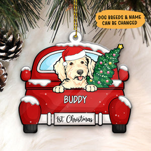 Personalized First Christmas and Dogs, Christmas Shaped Ornament, Custom Gift for Dog Lovers