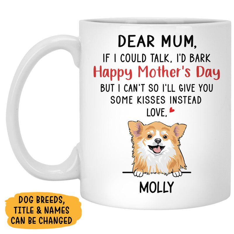 If We Could Talk We’d Bark, Personalized Accent Mug, Gift For Dog Lovers, Mother's Day Gifts