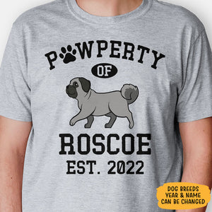 Pawperty Of Pug, Personalized Shirt, Custom Gifts For Dog Lovers