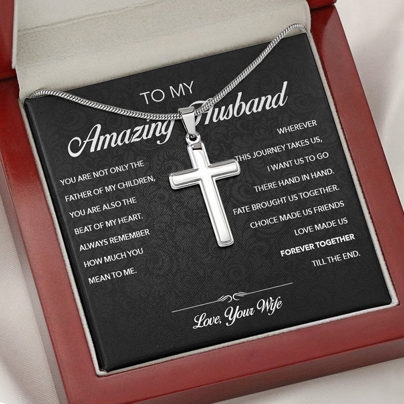 Father Of My Children, Personalized Cross Necklace, Gifts For Him