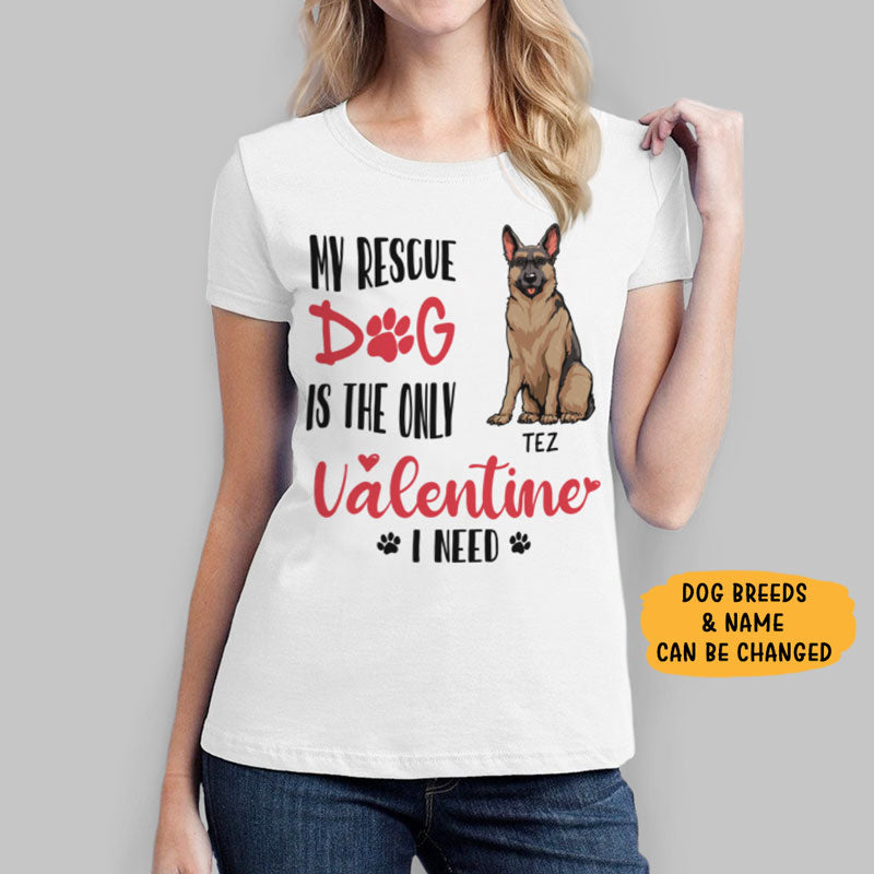 Rescue Dog, Valentine, Custom T Shirts, Personalized Gifts for Dog Lovers