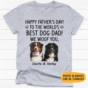 Happy Father's Day Dog Dad, Personalized Shirt, Gift For Dog Lovers, Custom Photo