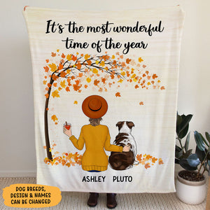 The Most Wonderful Time Of The Year, Gifts For Dog Lovers, Personalized Blanket