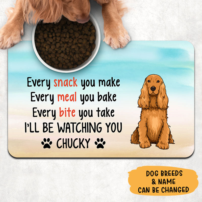 Every Snack Full Body Pet Placemat, Personalized Pet Food Mat, Gifts For Dog Lovers