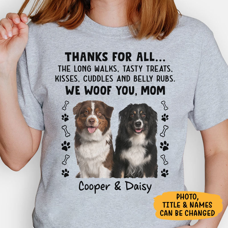 Thanks For All Dad Mom, Personalized Shirt, Gifts for Dog Lovers, Custom Photo