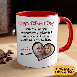 From The Kid You Inadvertently Inherited, Personalized Mug, Father's Day Gift For Stepdad, Custom Photo