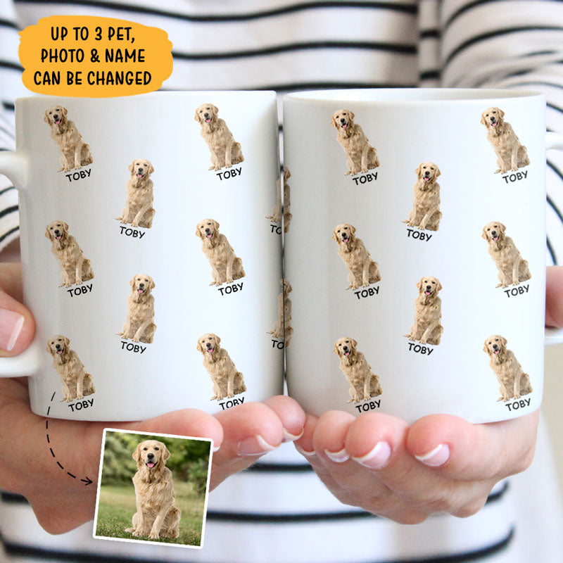 Pet Pattern  Wrap Mug, Custom Photo Remove Background Mug, Personalized Mug, Gift For Pet Lovers