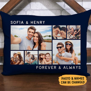 Forever And Always Pillow, Photo Collage For Couples, Personalized Pillows, Anniversary Gift, Custom Gift For Couples (Insert Included)