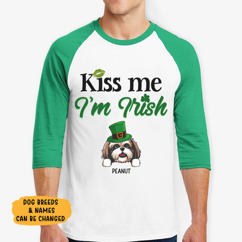 Kiss Me, St Patrick's Day Shirt 2021, Personalized St. Patrick's Day Unisex Raglan Shirt, St Patricks Day